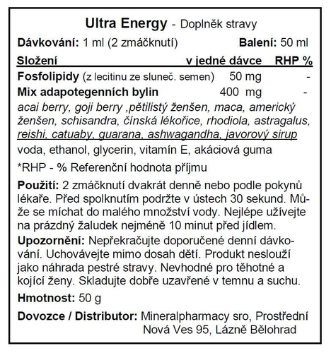 Ultra Energy - Mischung aus adaptogenen Kräutern für Männer und Frauen